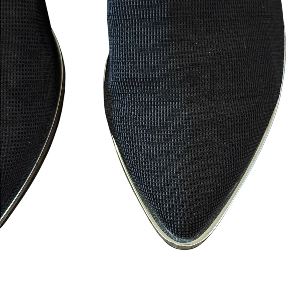 UNITED NUDE Black Slingback Mules Pointed Toe Knit Upper Silver Trim - Picture 3 of 10